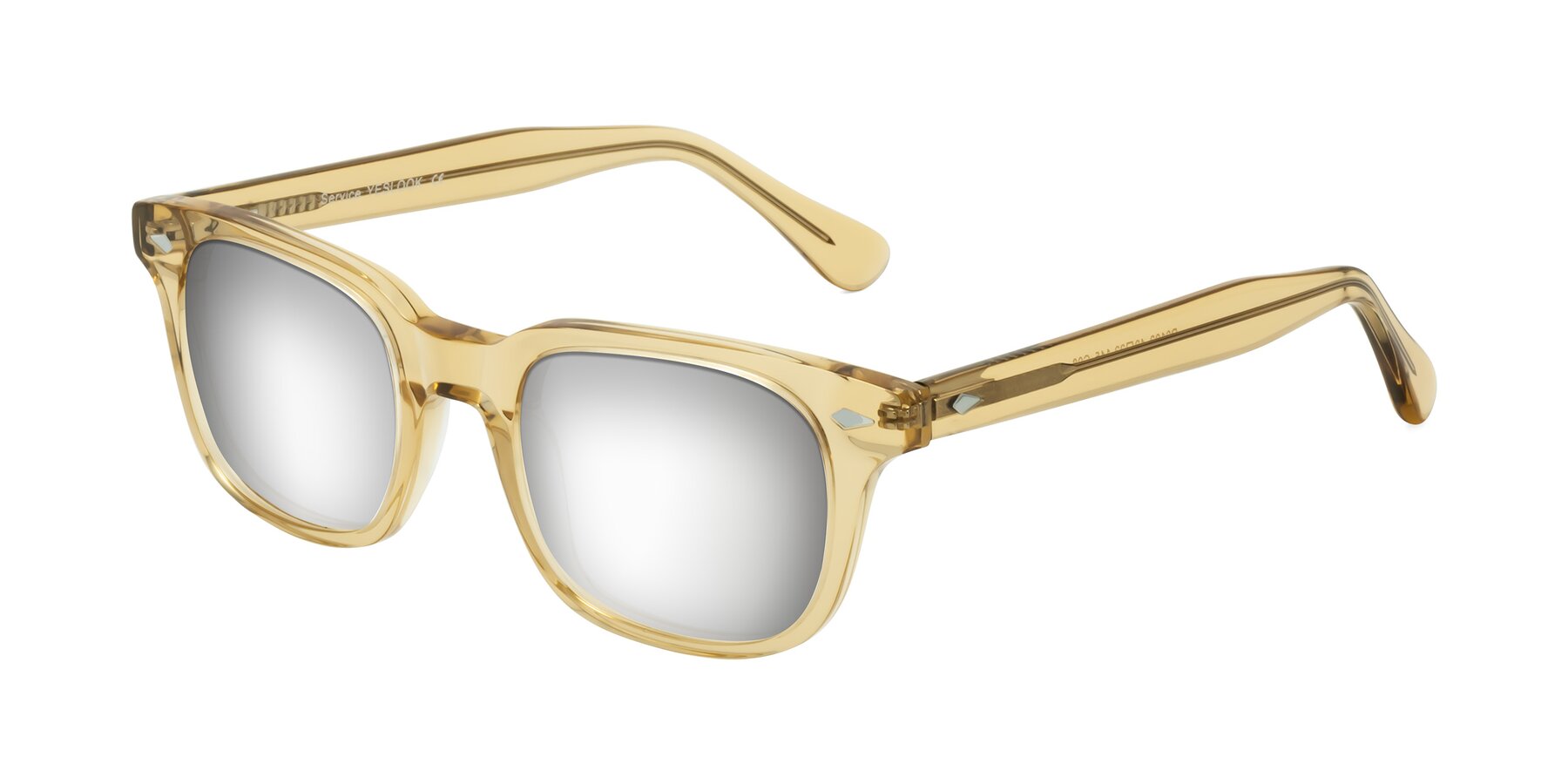 Angle of Raemo in Champagne with Silver Mirrored Lenses