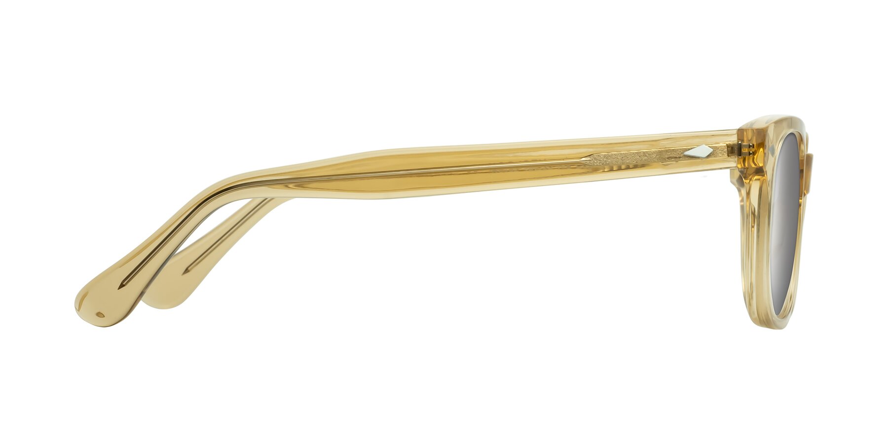 Side of Raemo in Champagne with Silver Mirrored Lenses