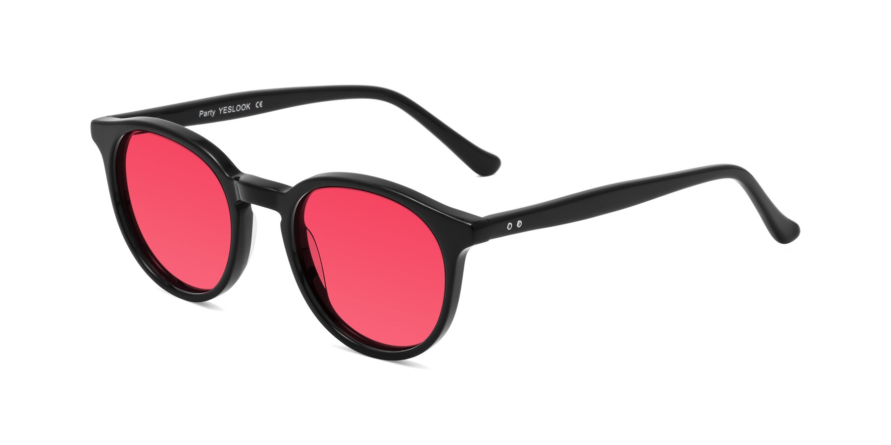 Angle of Party in Black with Red Tinted Lenses