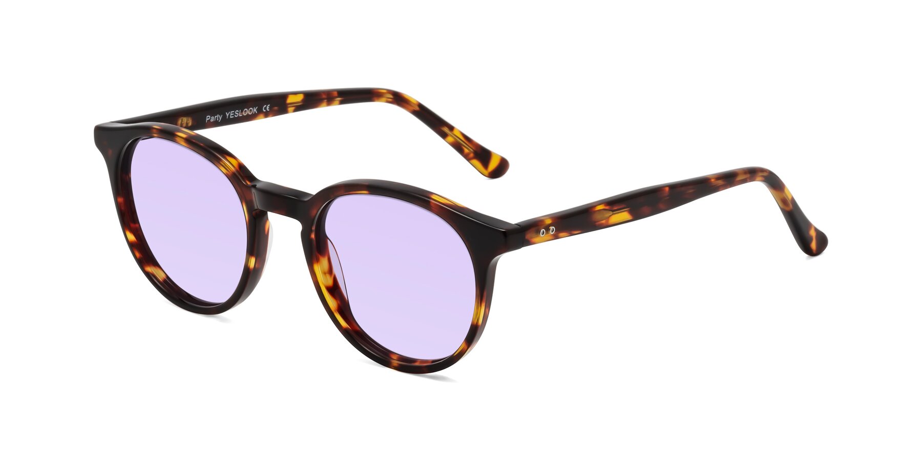Angle of Party in Tortoise with Light Purple Tinted Lenses