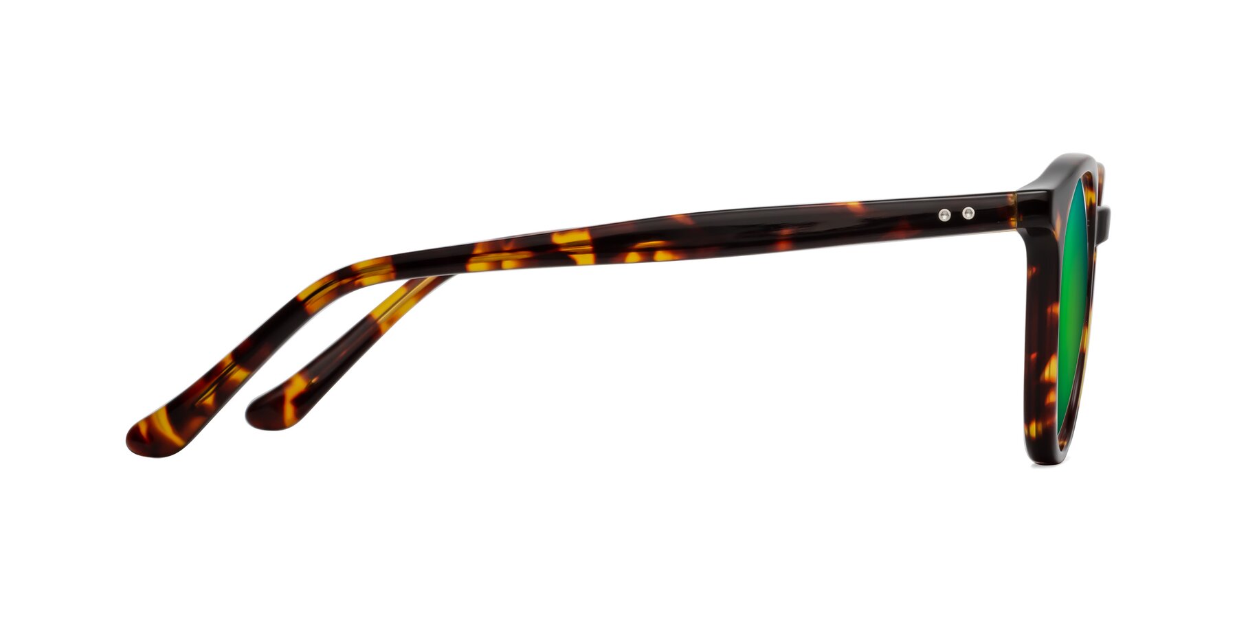 Side of Party in Tortoise with Green Mirrored Lenses