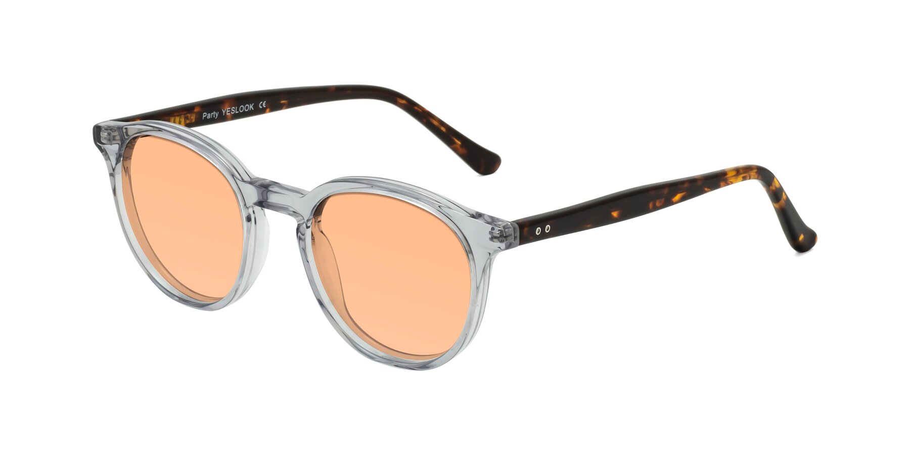 Angle of Party in Clear Gray-Tortoise with Light Orange Tinted Lenses
