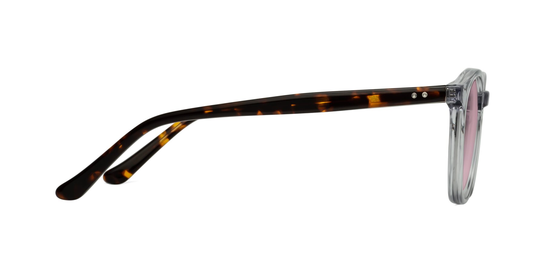 Side of Party in Clear Gray-Tortoise with Light Wine Tinted Lenses