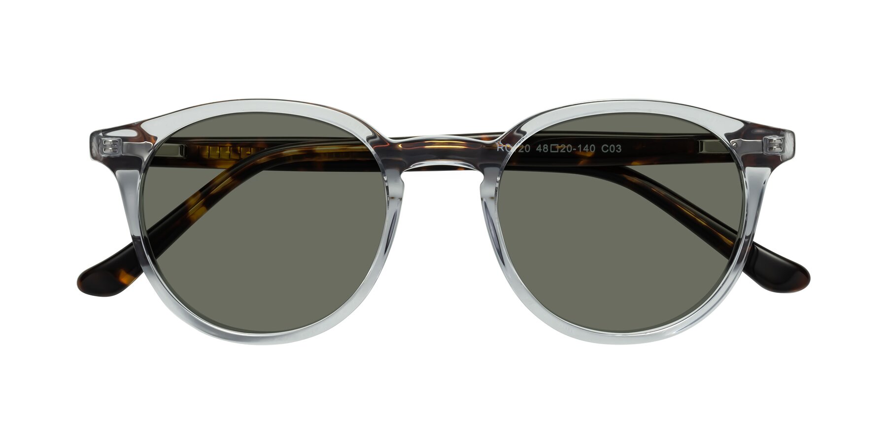 Folded Front of Party in Clear Gray/Tortoise with Gray Polarized Lenses