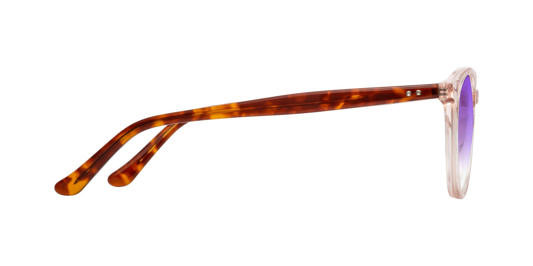 Side of Party in Clear Pink-Tortoise with Purple Gradient Lenses