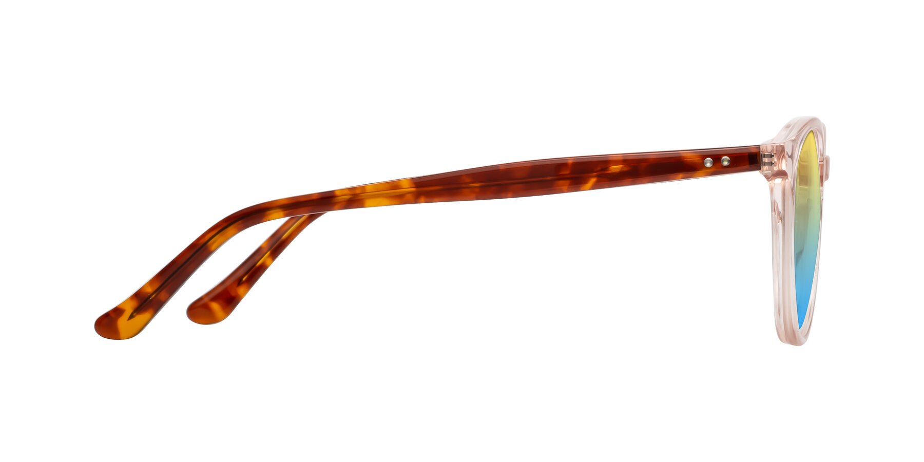 Side of Party in Clear Pink-Tortoise with Yellow / Blue Gradient Lenses