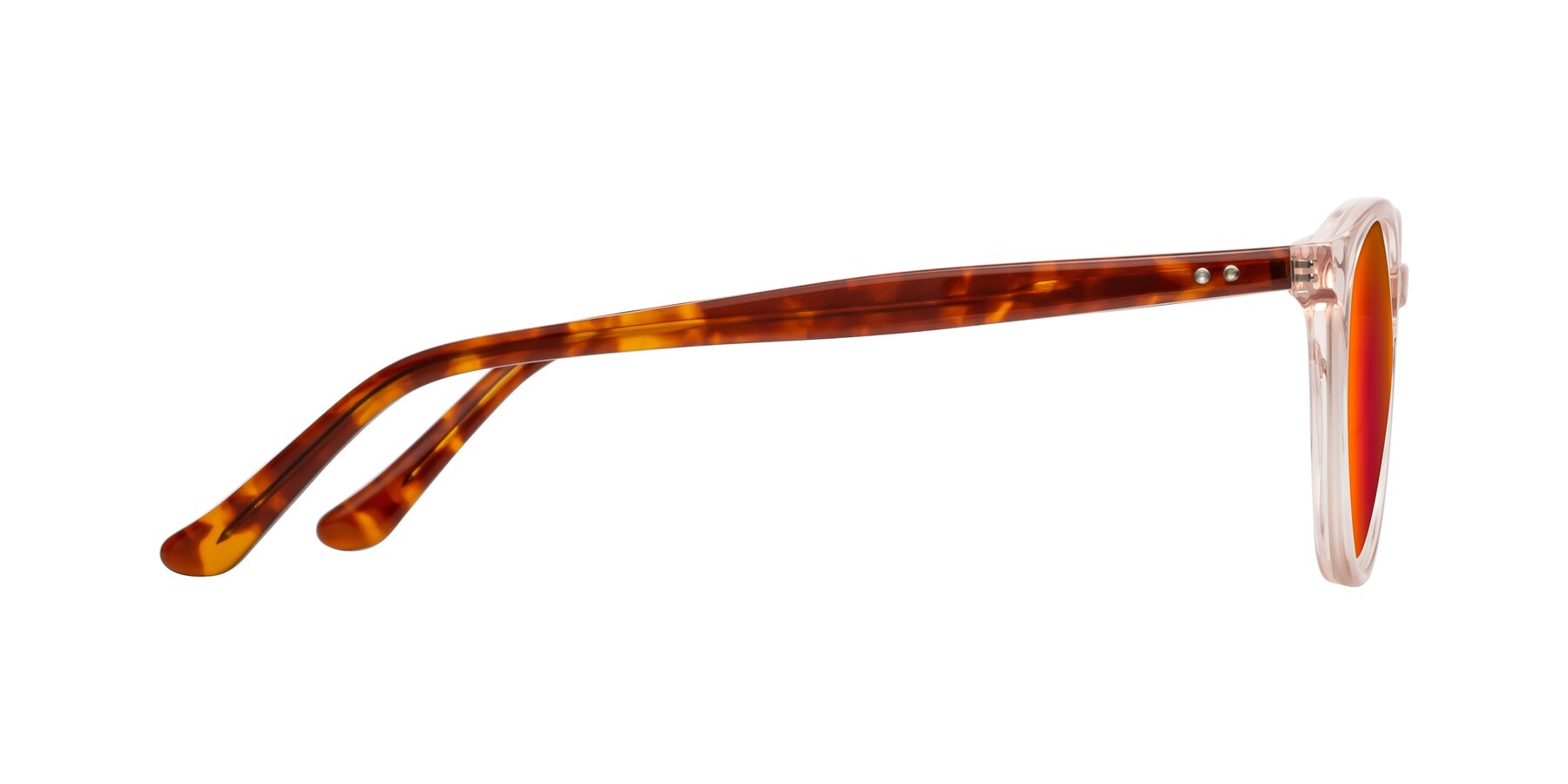 Side of Party in Clear Pink-Tortoise with Red Gold Mirrored Lenses