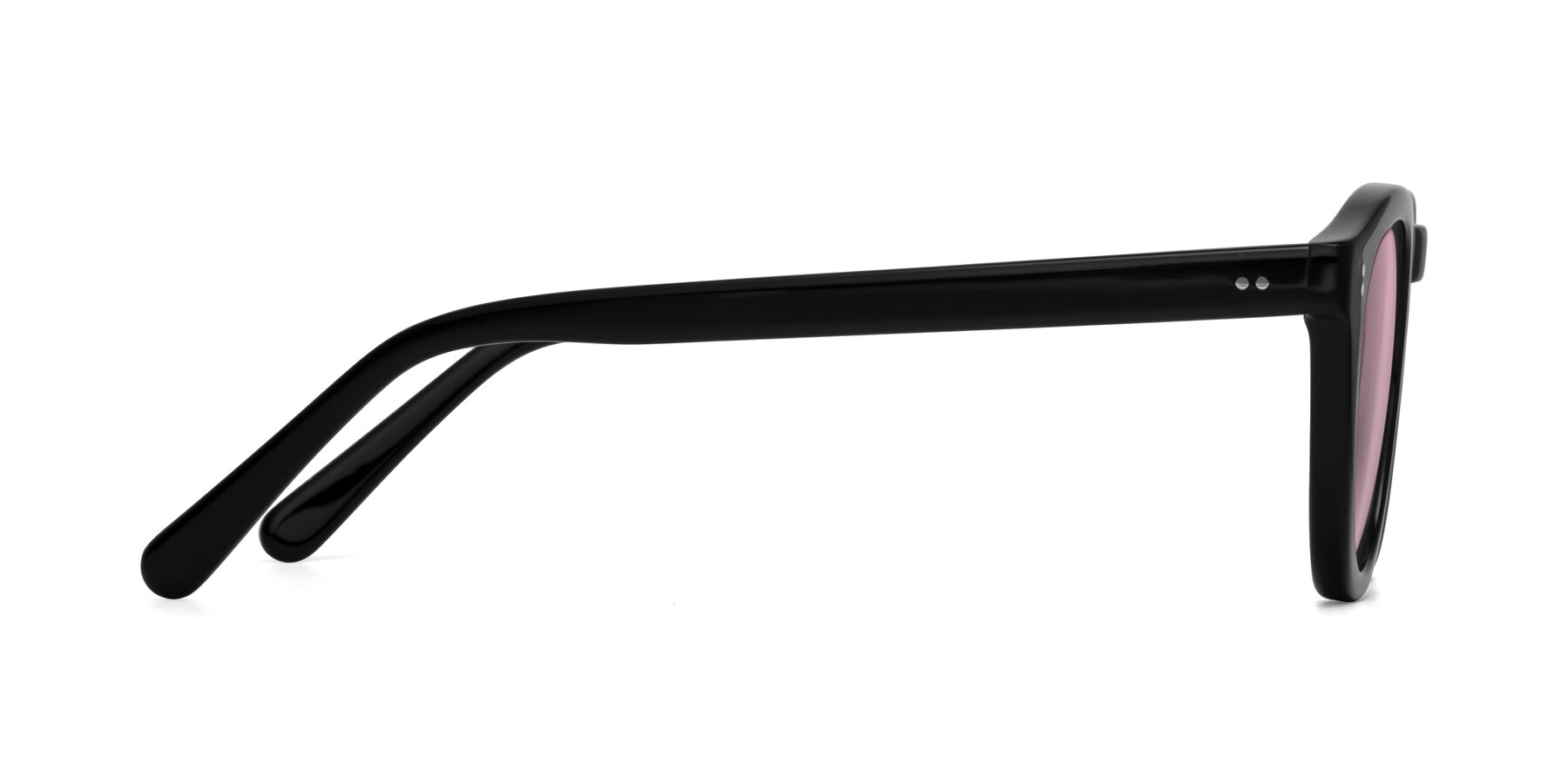 Side of Annie in Black with Light Pink Tinted Lenses