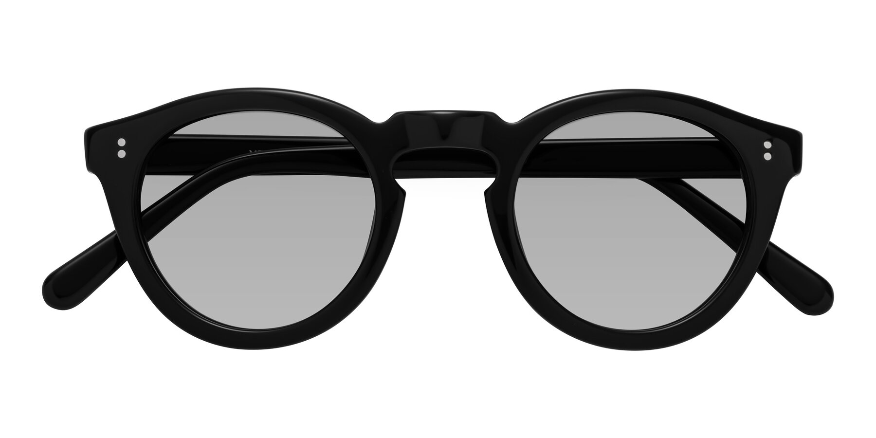 Folded Front of Annie in Black with Light Gray Tinted Lenses