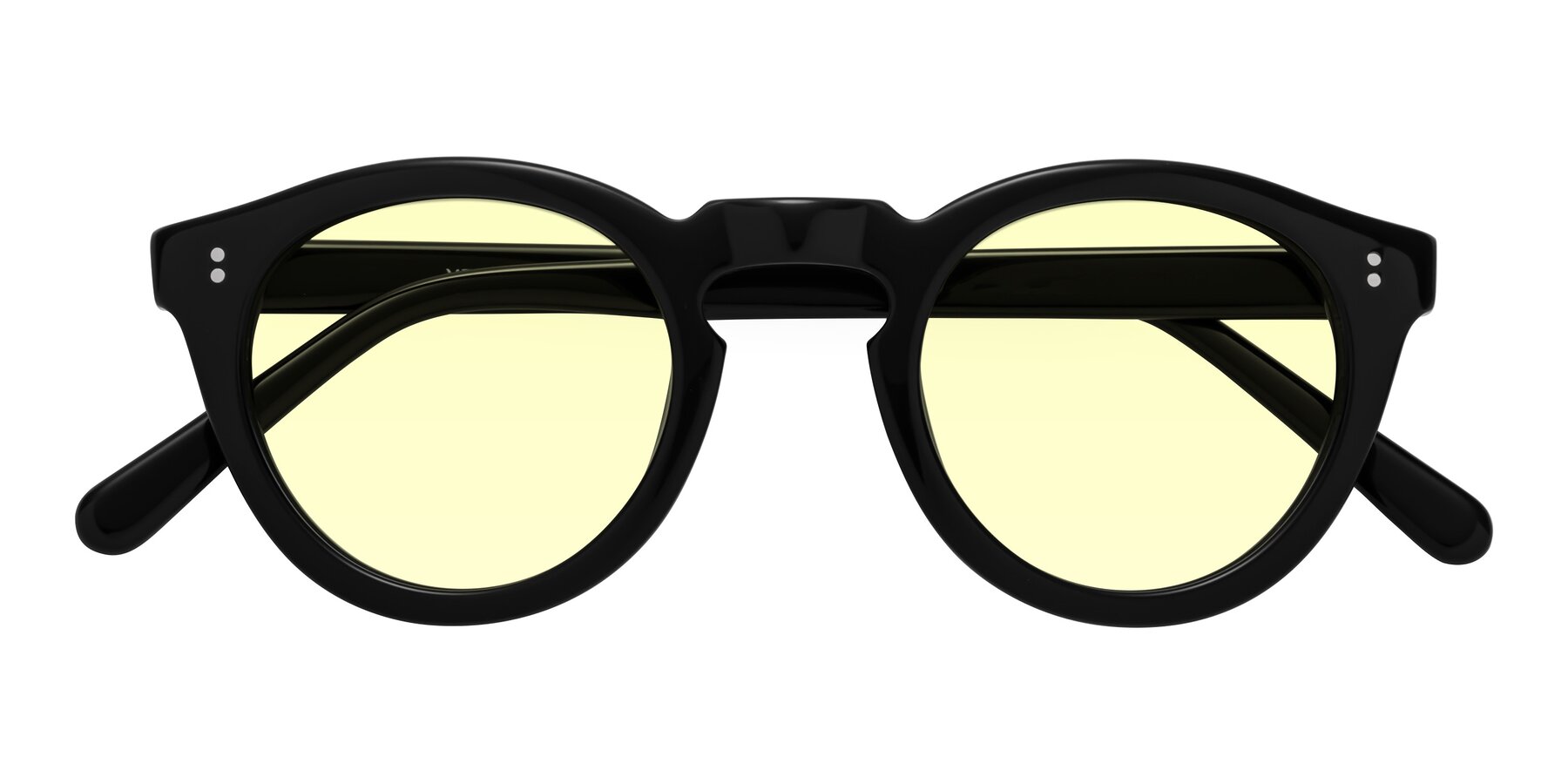 Folded Front of Annie in Black with Light Yellow Tinted Lenses