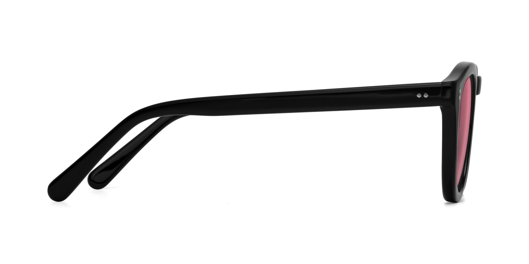 Side of Annie in Black with Pink Tinted Lenses