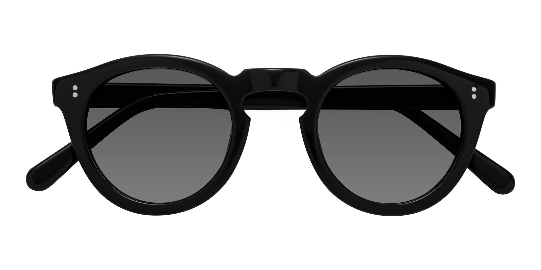 Folded Front of Annie in Black with Medium Gray Tinted Lenses