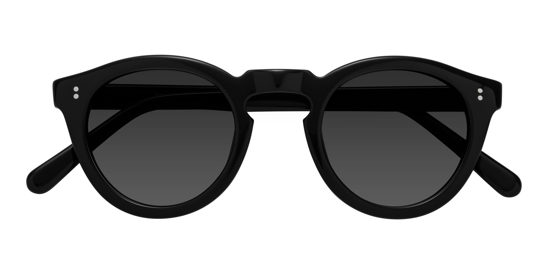 Folded Front of Annie in Black with Gray Tinted Lenses