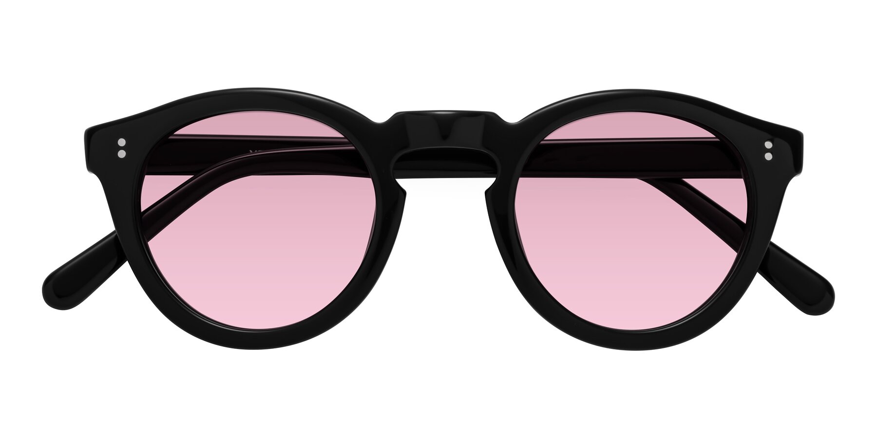 Folded Front of Annie in Black with Light Wine Tinted Lenses