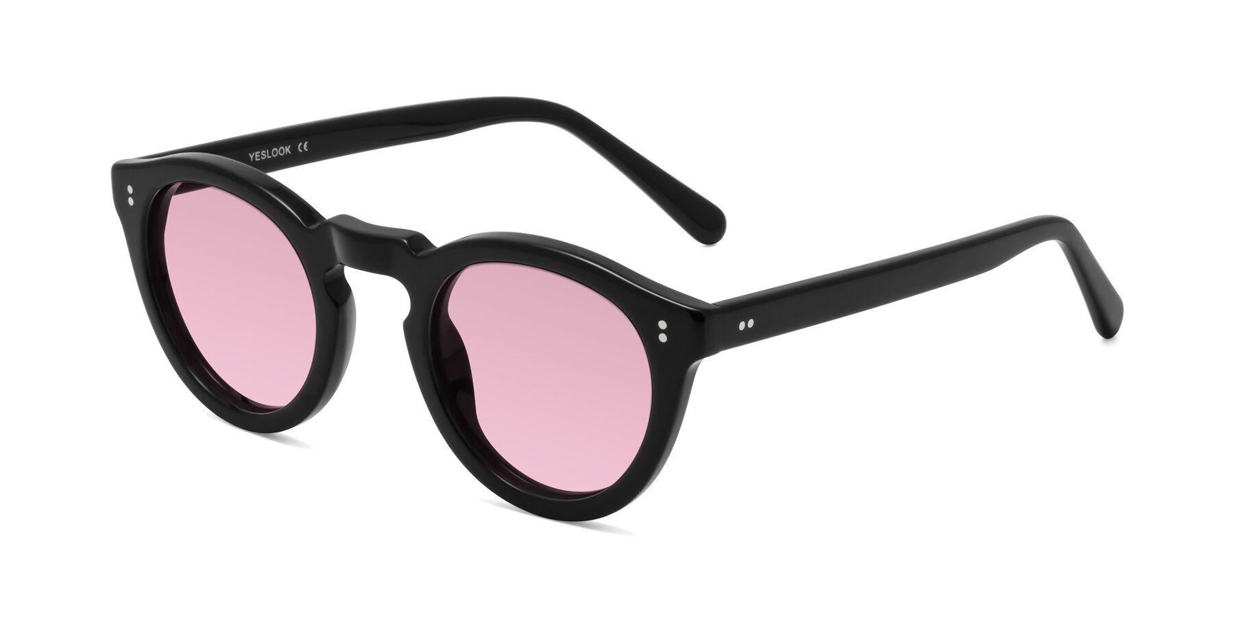 Angle of Annie in Black with Light Wine Tinted Lenses