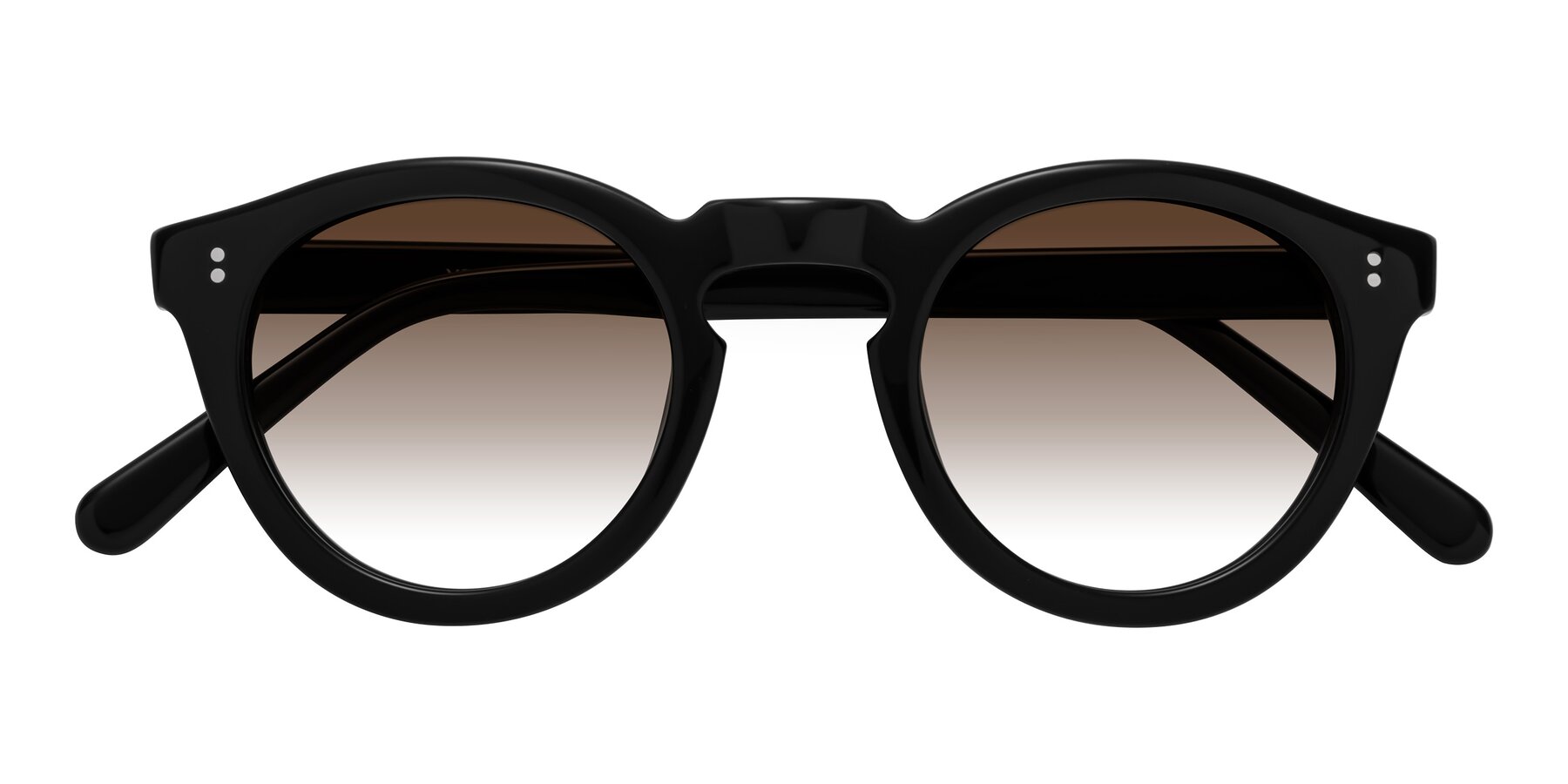 Folded Front of Annie in Black with Brown Gradient Lenses