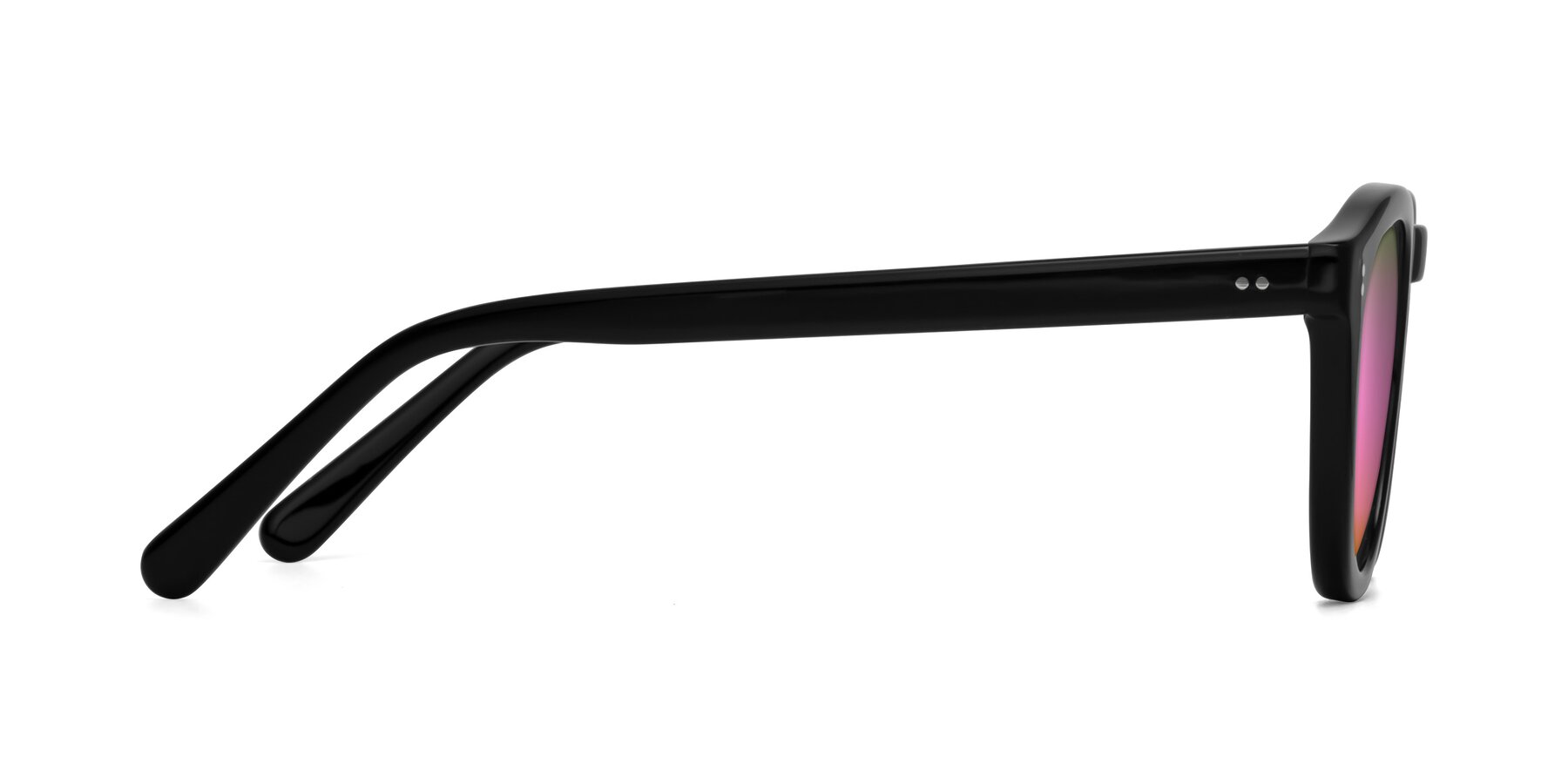 Side of Annie in Black with Pink Mirrored Lenses