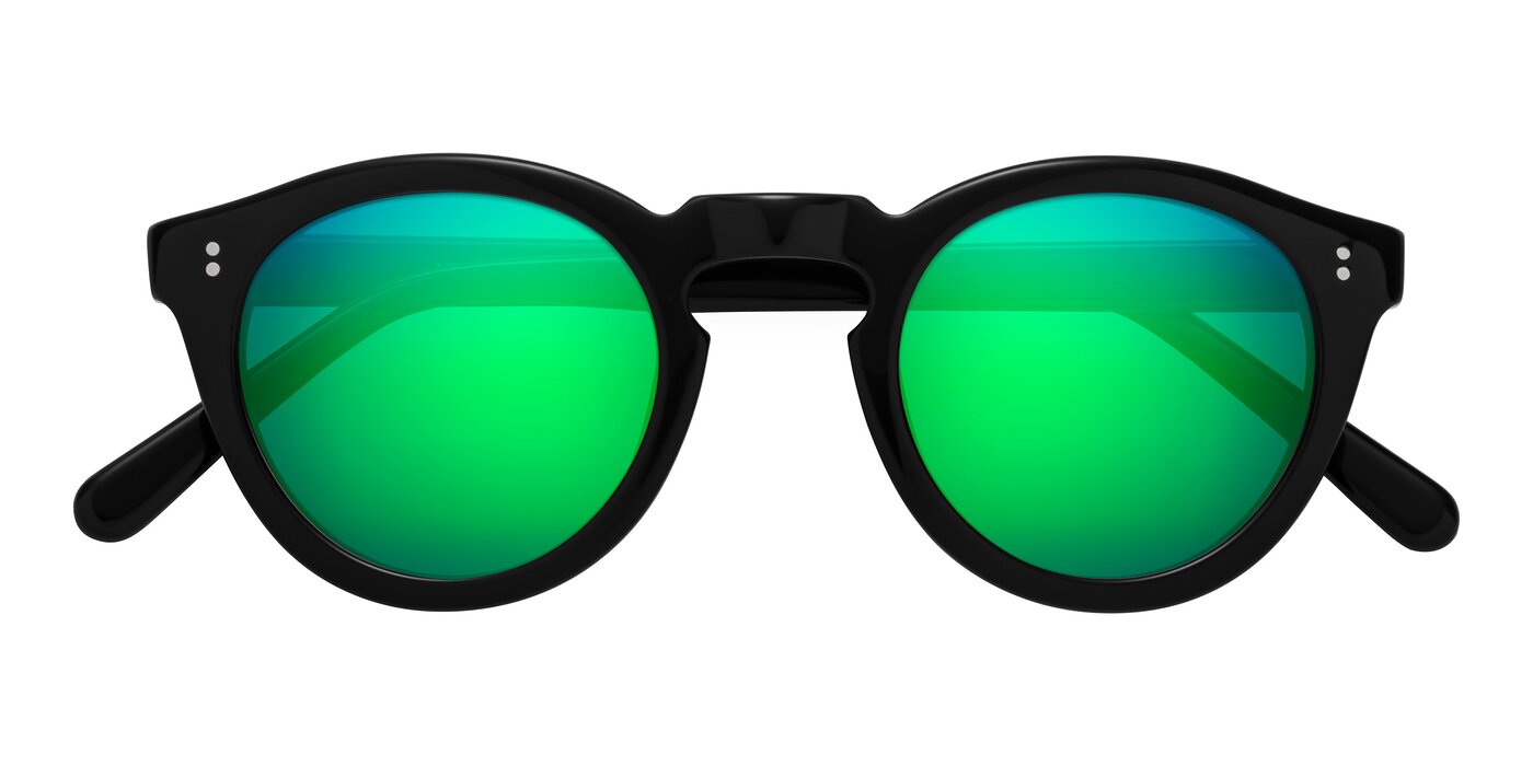 Annie - Black Flash Mirrored Sunglasses