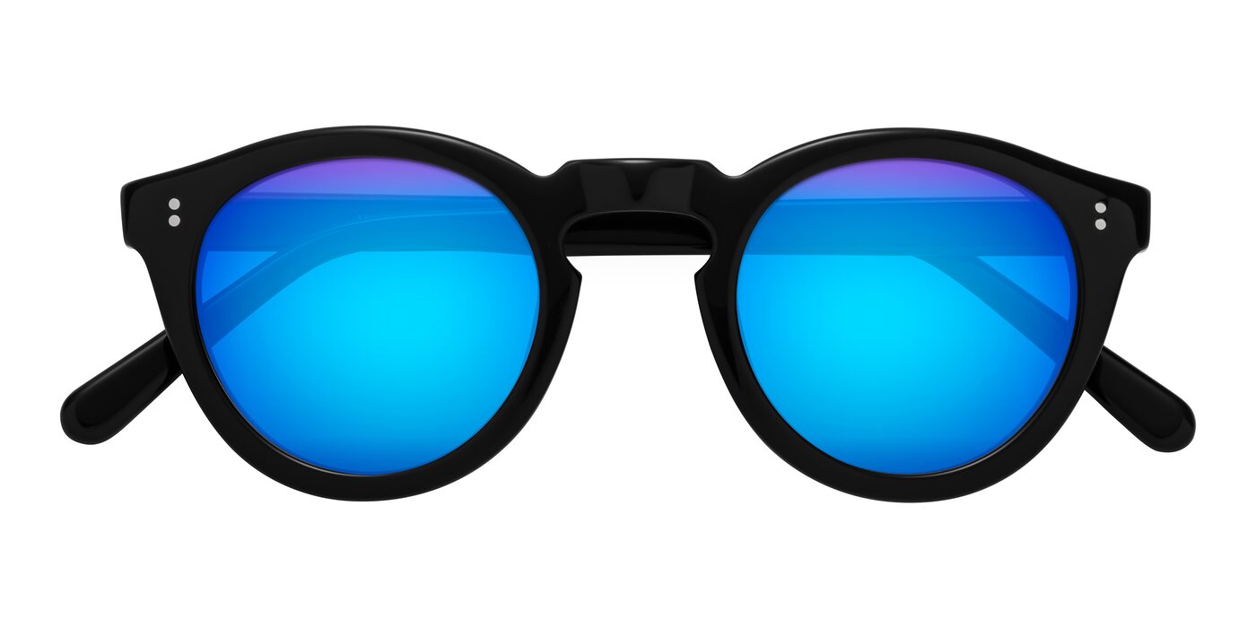 Annie - Black Flash Mirrored Sunglasses