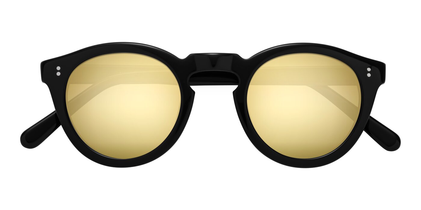 Annie - Black Flash Mirrored Sunglasses
