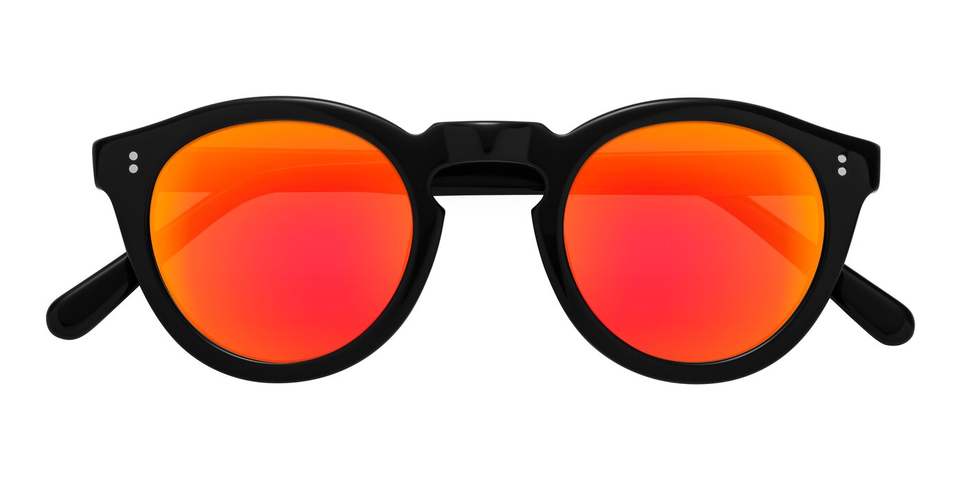 Annie - Black Flash Mirrored Sunglasses