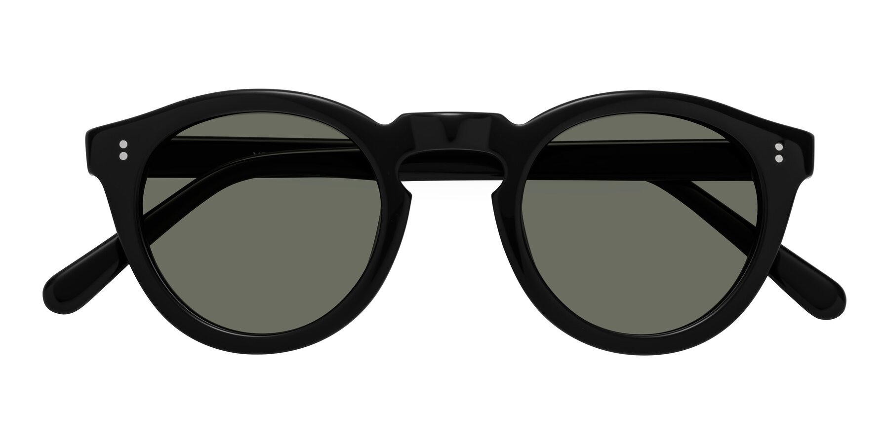 Folded Front of Annie in Black with Gray Polarized Lenses