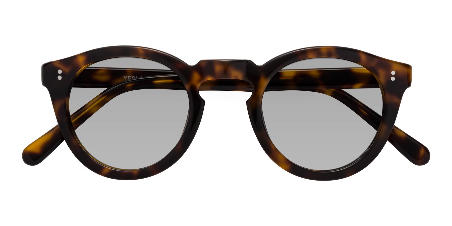 Folded Front of Annie in Tortoise with Light Gray Tinted Lenses