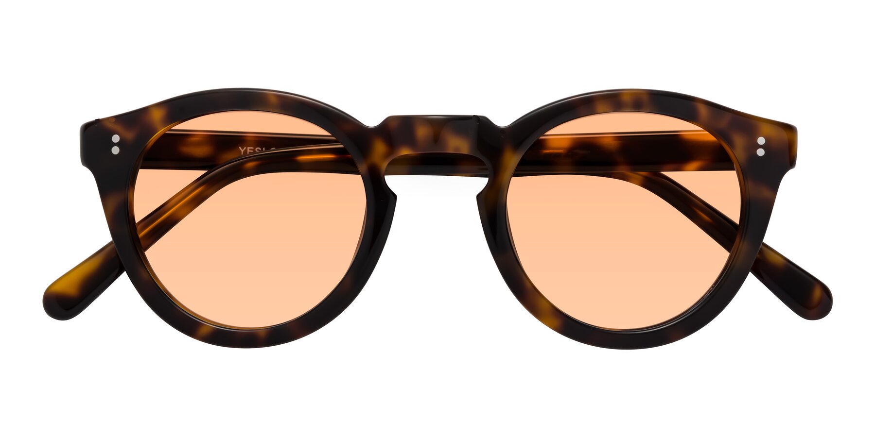 Folded Front of Annie in Tortoise with Light Orange Tinted Lenses