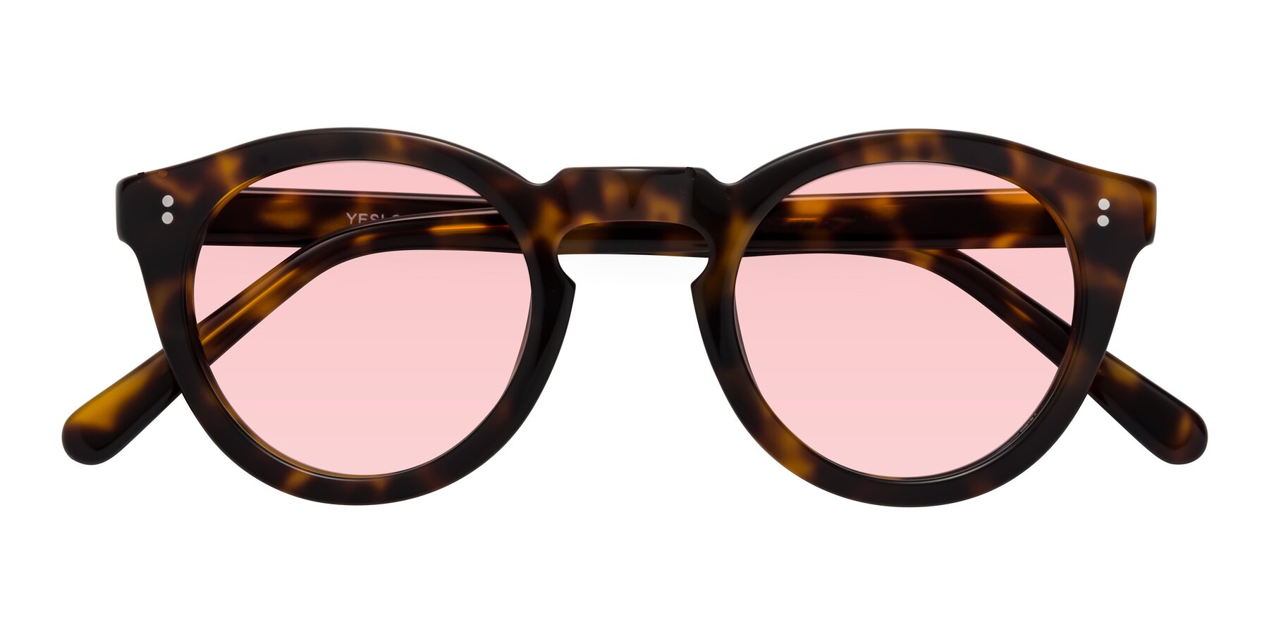 Folded Front of Annie in Tortoise with Light Garnet Tinted Lenses