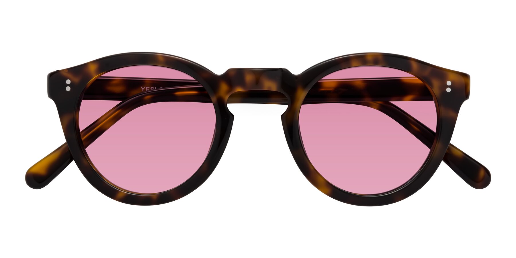 Folded Front of Annie in Tortoise with Medium Wine Tinted Lenses