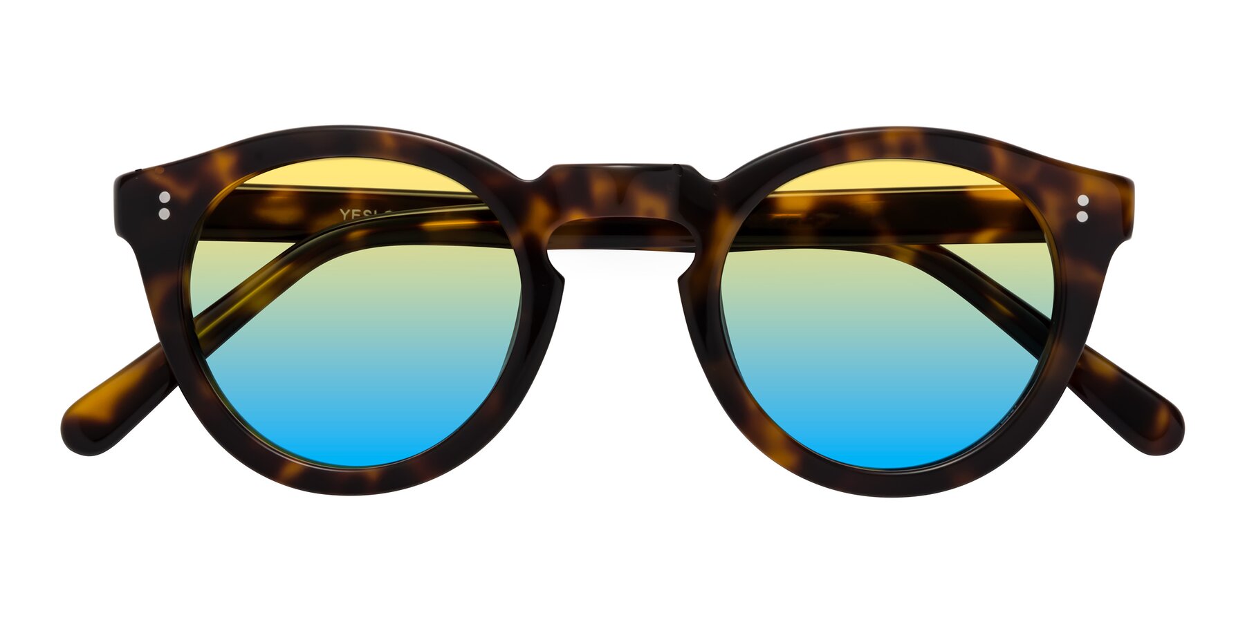 Folded Front of Annie in Tortoise with Yellow / Blue Gradient Lenses