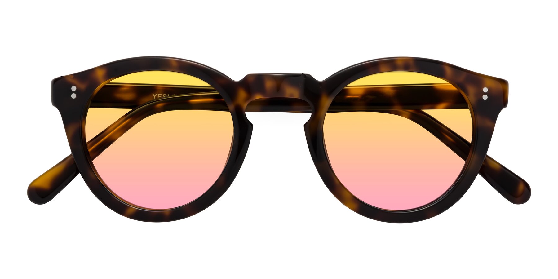 Folded Front of Annie in Tortoise with Yellow / Pink Gradient Lenses