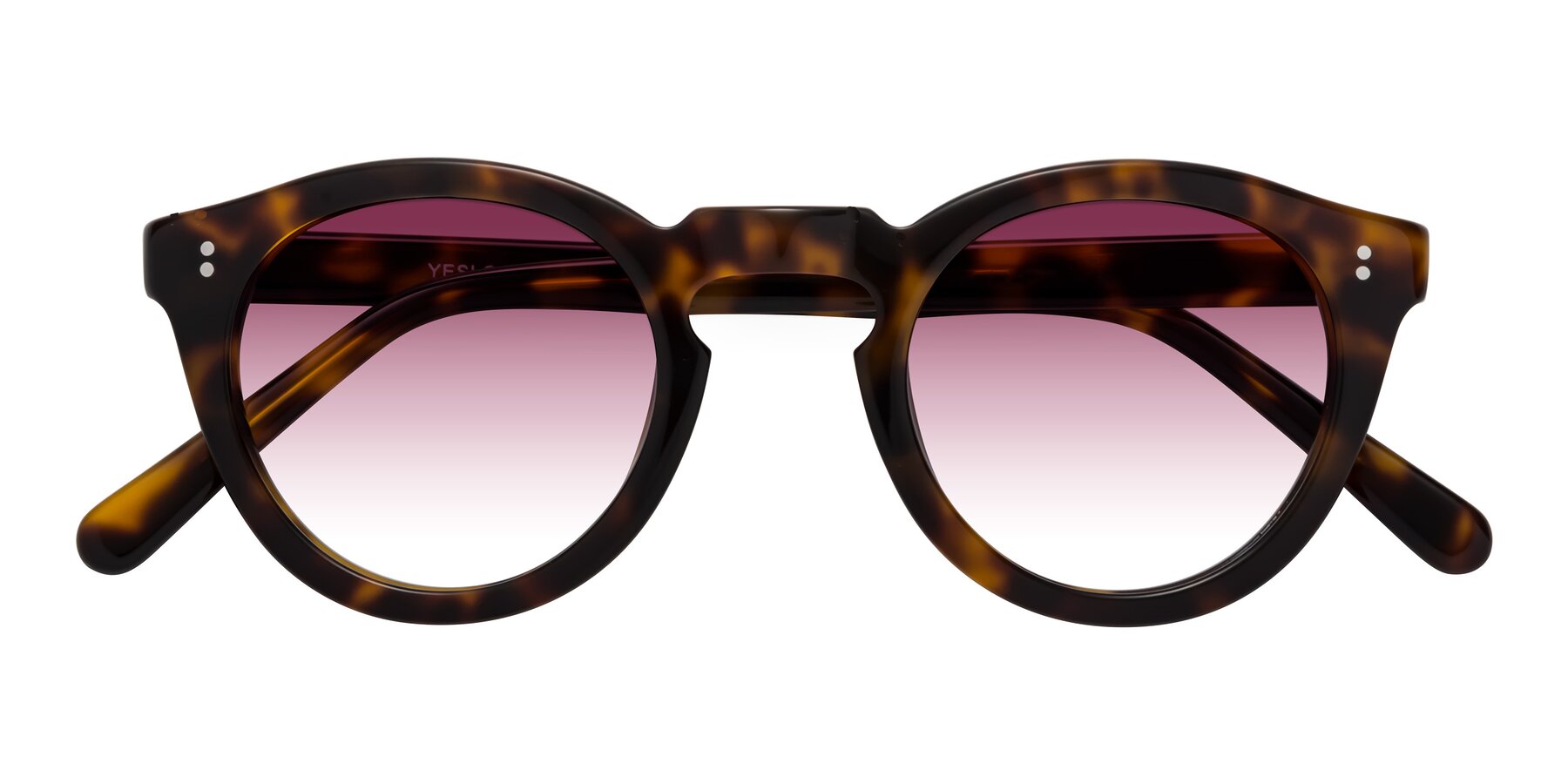 Folded Front of Annie in Tortoise with Wine Gradient Lenses