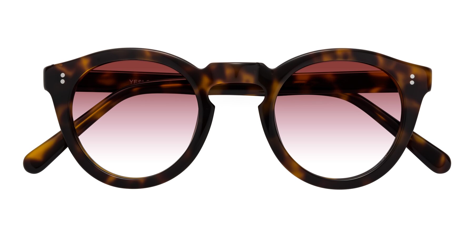 Folded Front of Annie in Tortoise with Garnet Gradient Lenses