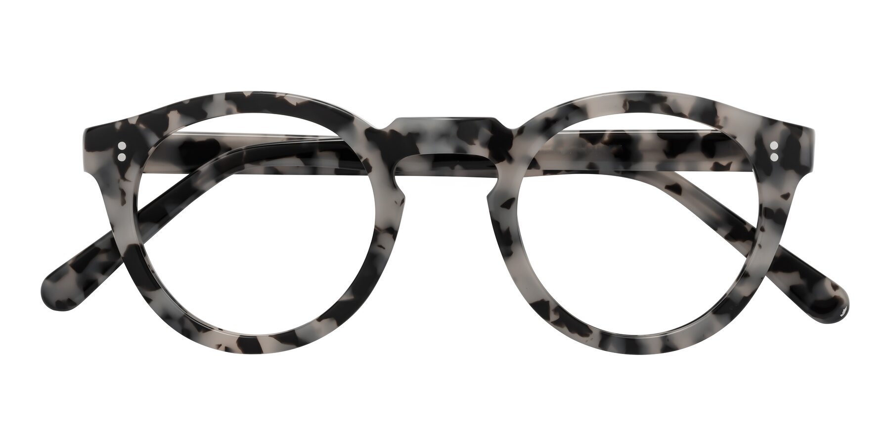 Folded Front of Annie in Ivory Tortoise with Clear Reading Eyeglass Lenses