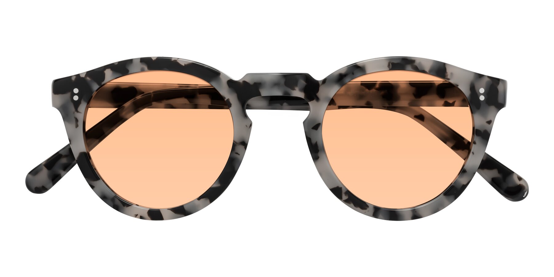 Folded Front of Annie in Ivory Tortoise with Light Orange Tinted Lenses