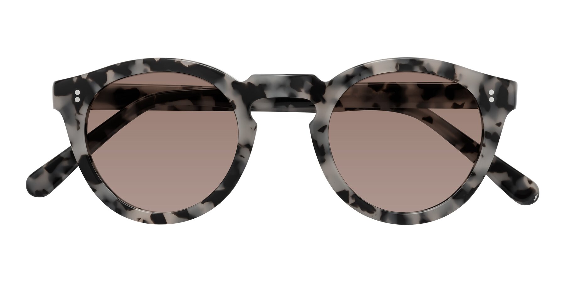 Folded Front of Annie in Ivory Tortoise with Medium Brown Tinted Lenses