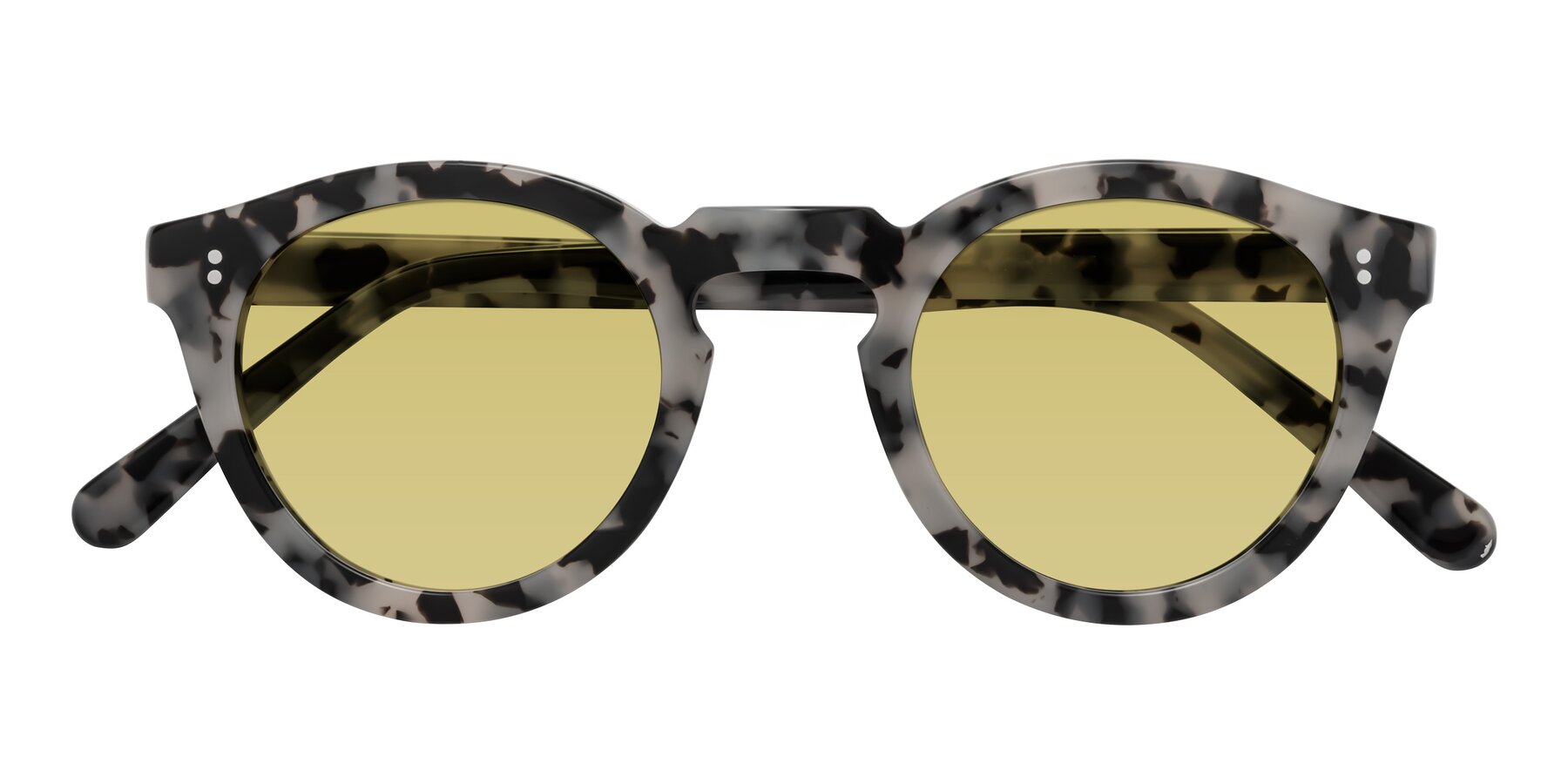 Folded Front of Annie in Ivory Tortoise with Medium Champagne Tinted Lenses