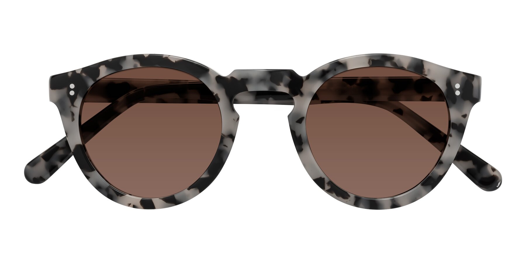 Folded Front of Annie in Ivory Tortoise with Brown Tinted Lenses