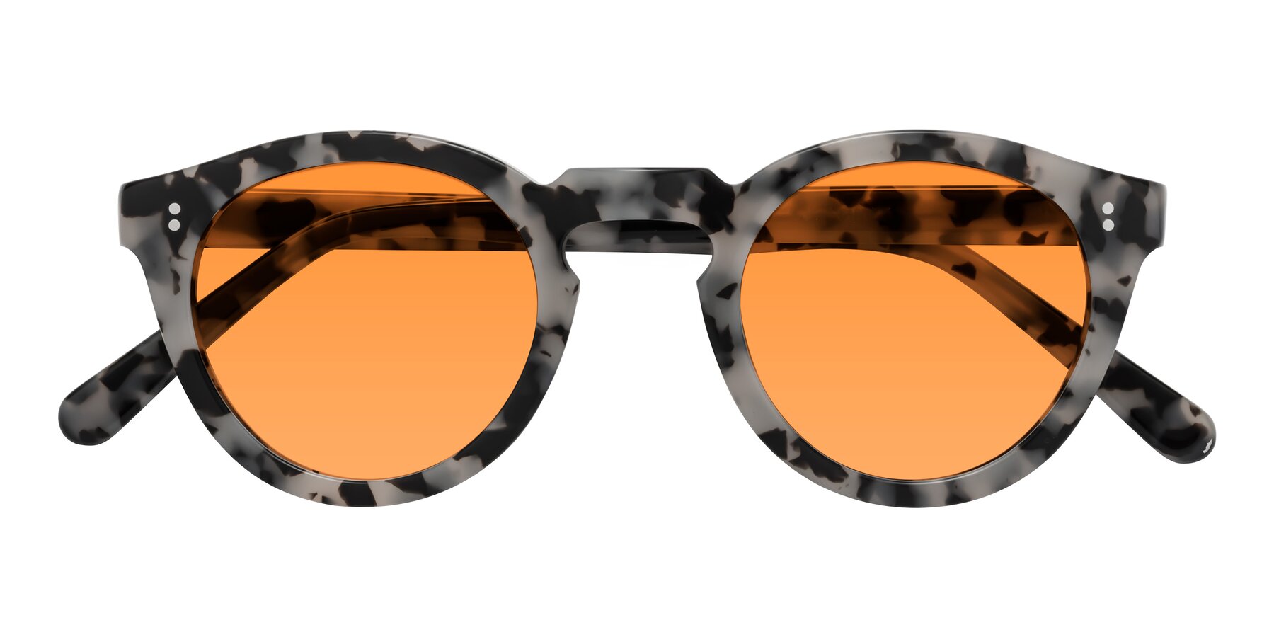 Folded Front of Annie in Ivory Tortoise with Orange Tinted Lenses
