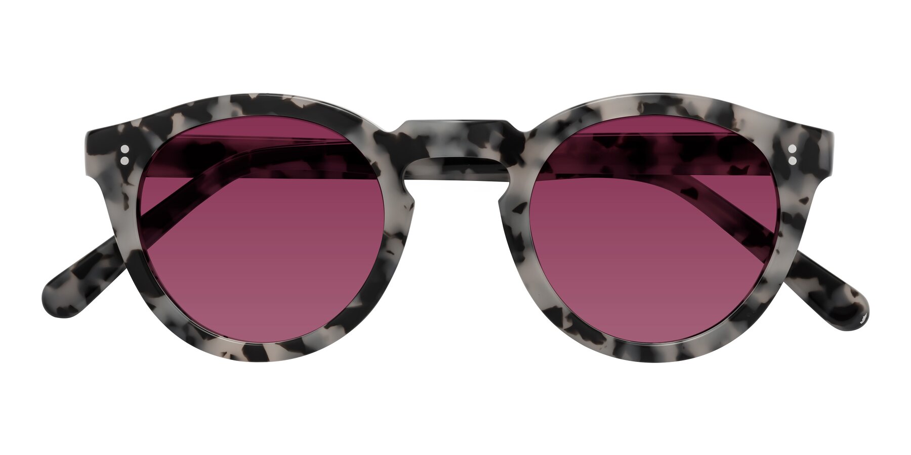 Folded Front of Annie in Ivory Tortoise with Wine Tinted Lenses