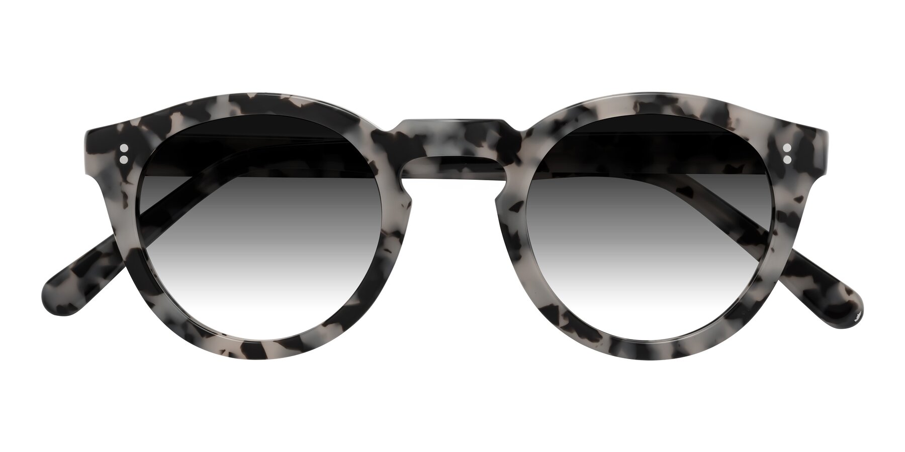 Folded Front of Annie in Ivory Tortoise with Gray Gradient Lenses