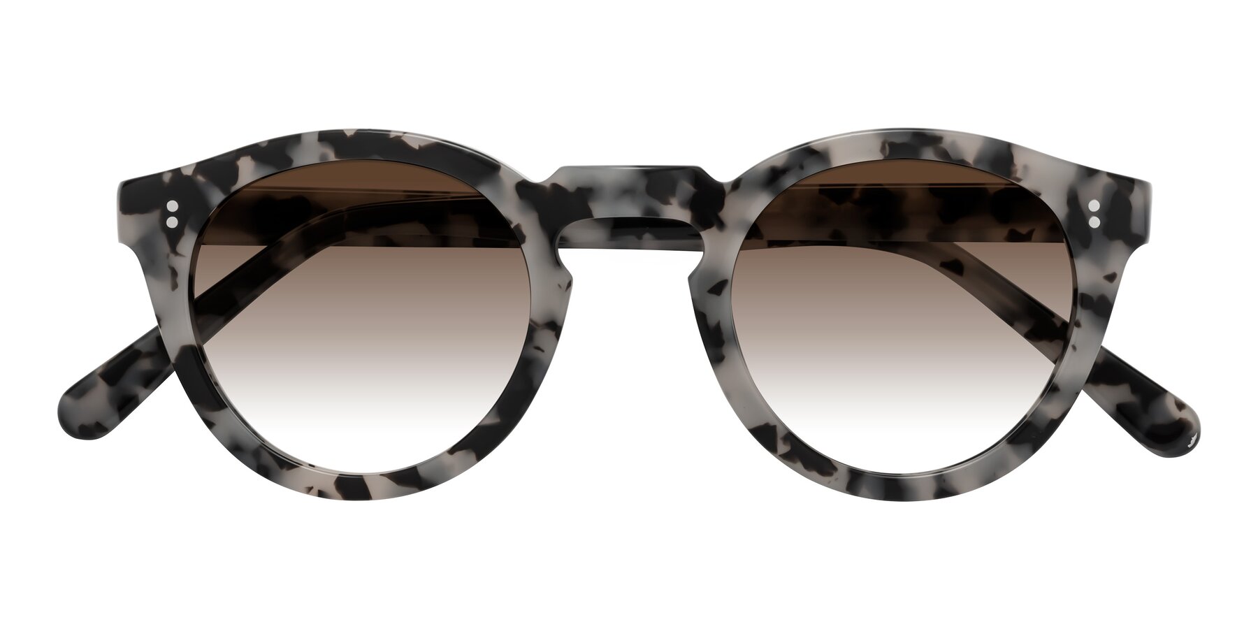 Folded Front of Annie in Ivory Tortoise with Brown Gradient Lenses