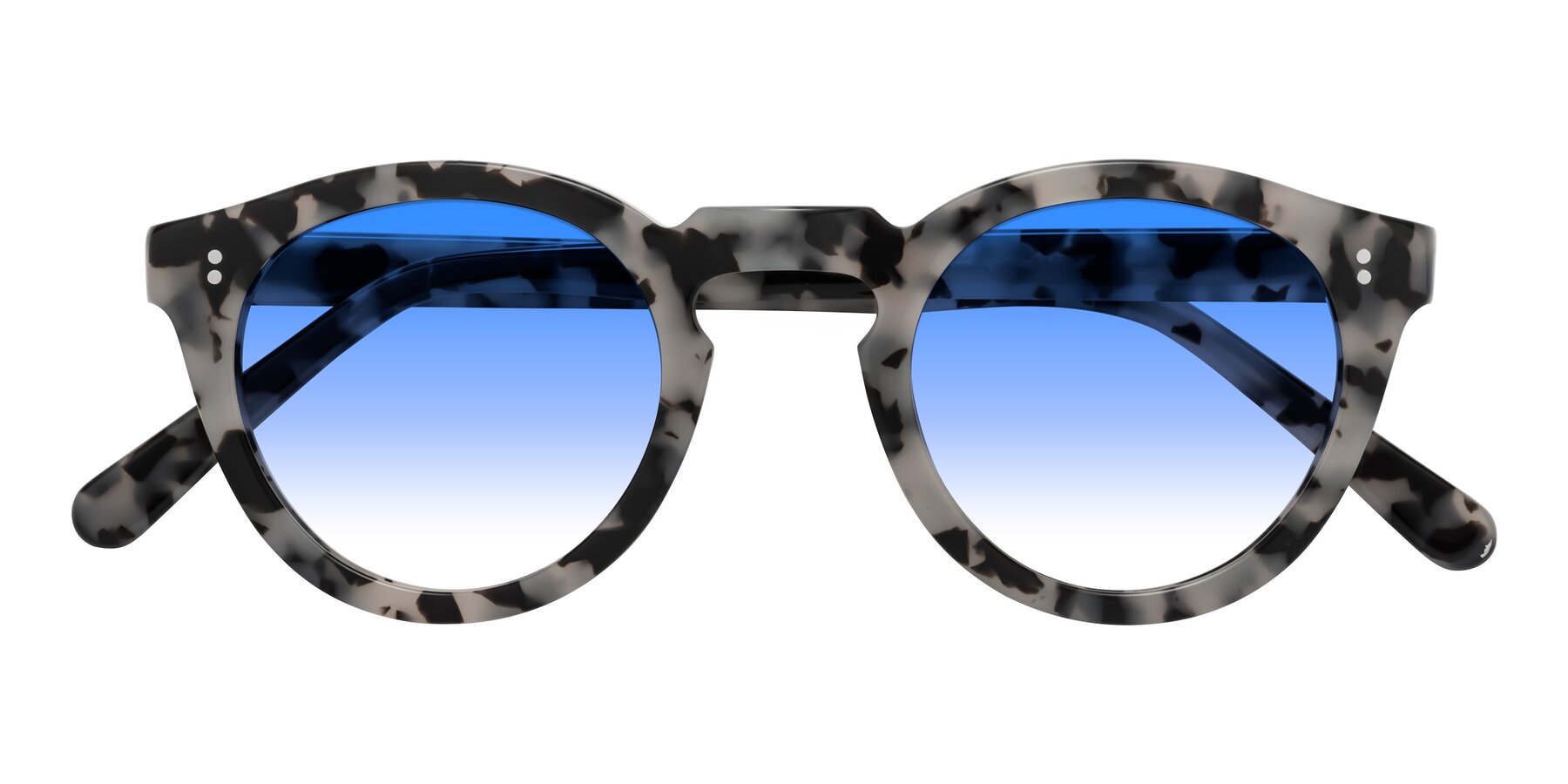 Folded Front of Annie in Ivory Tortoise with Blue Gradient Lenses
