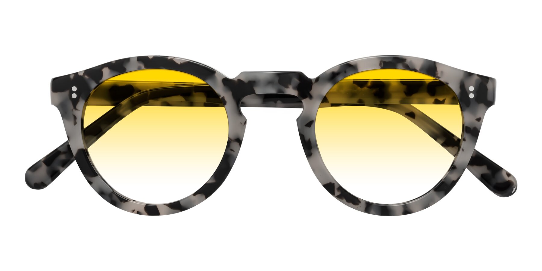 Folded Front of Annie in Ivory Tortoise with Yellow Gradient Lenses