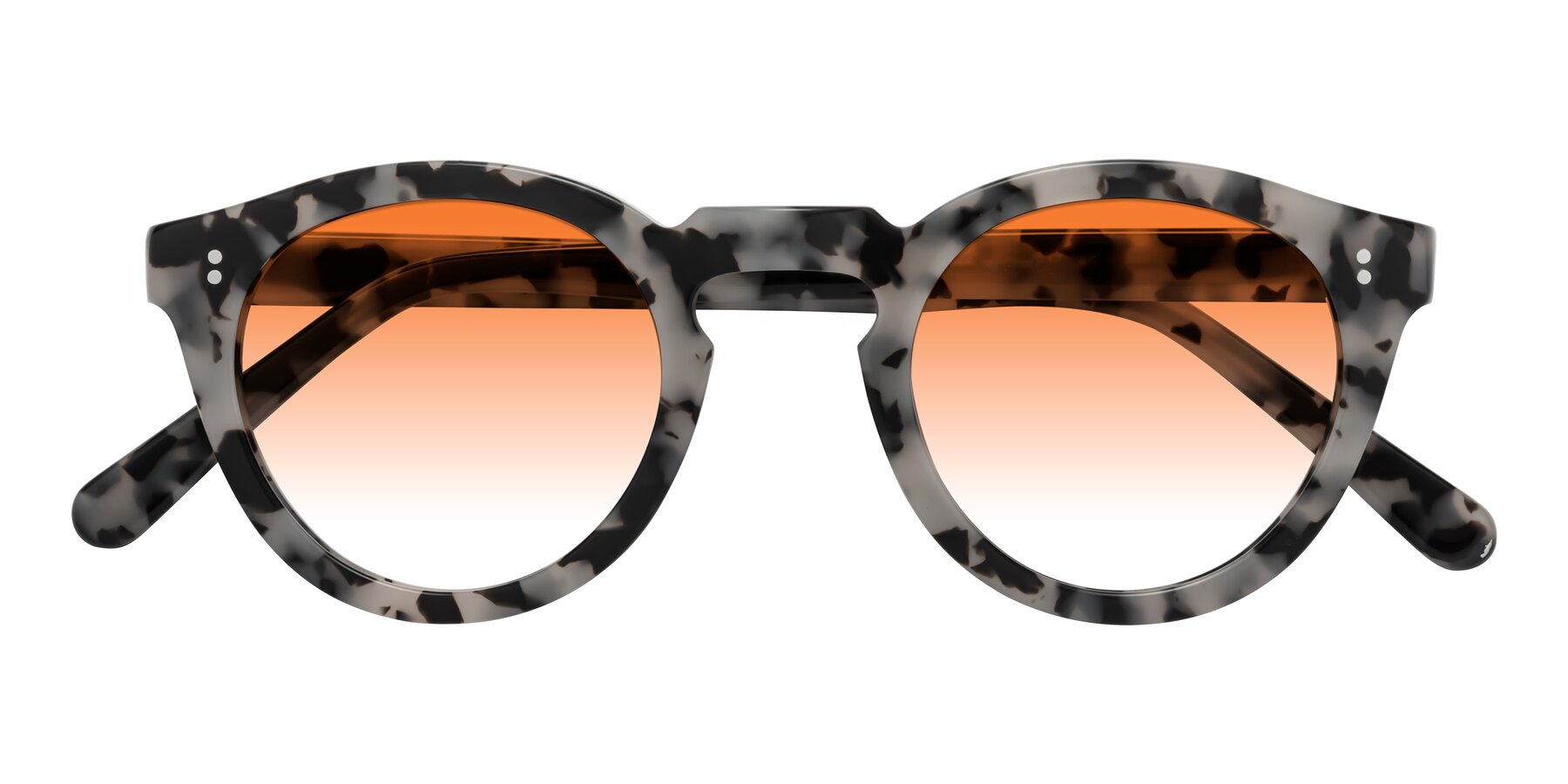 Folded Front of Annie in Ivory Tortoise with Orange Gradient Lenses