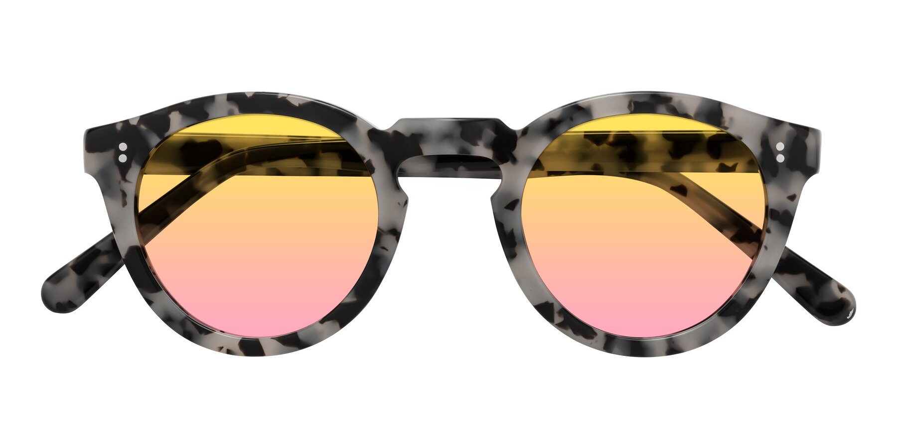 Folded Front of Annie in Ivory Tortoise with Yellow / Pink Gradient Lenses