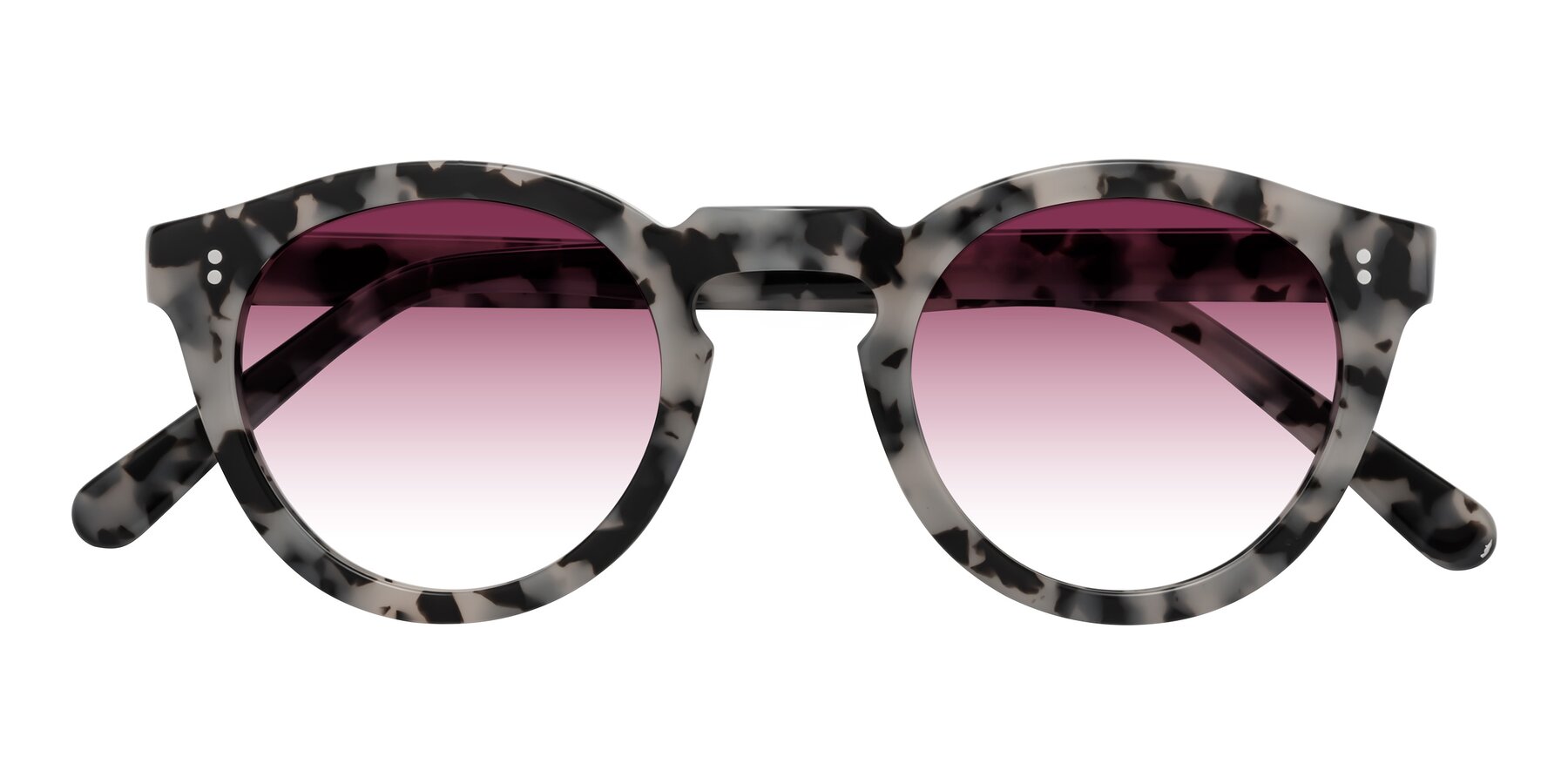 Folded Front of Annie in Ivory Tortoise with Wine Gradient Lenses