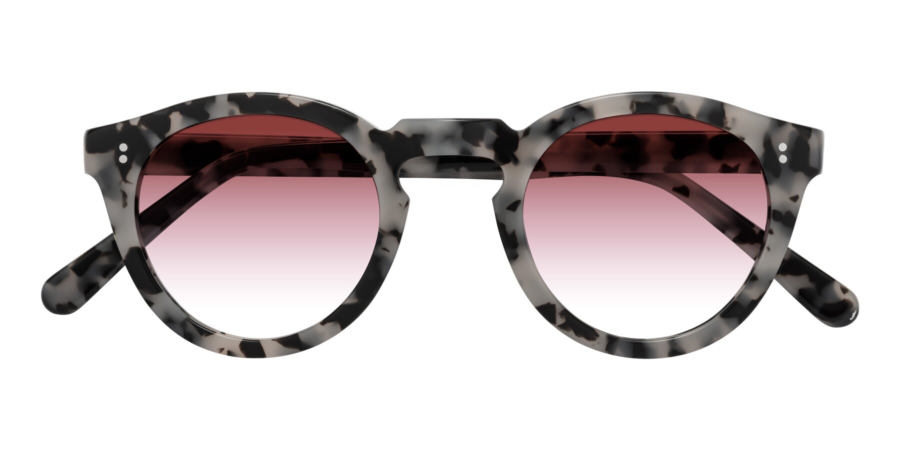 Folded Front of Annie in Ivory Tortoise with Garnet Gradient Lenses
