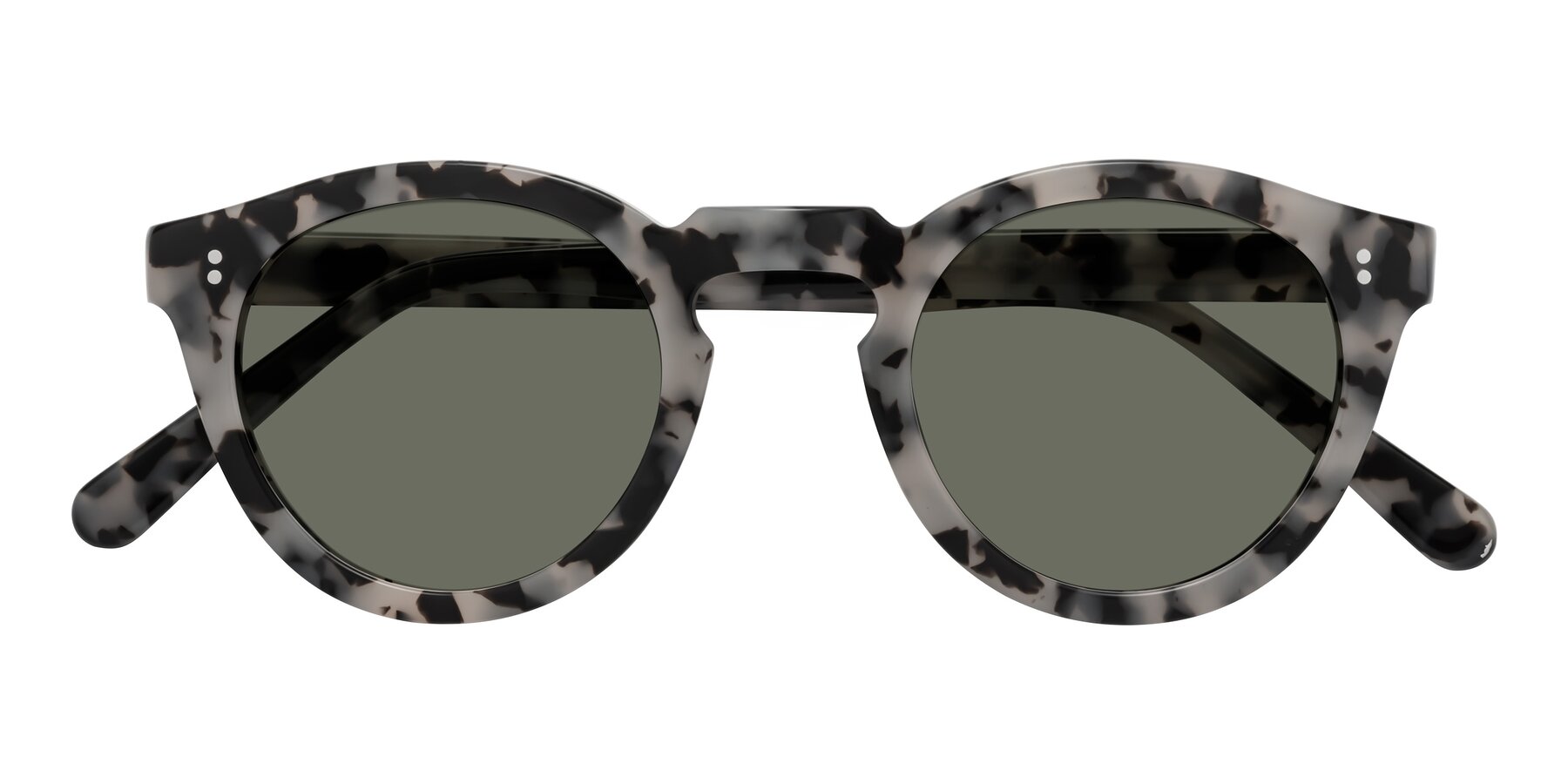 Folded Front of Annie in Ivory Tortoise with Gray Polarized Lenses